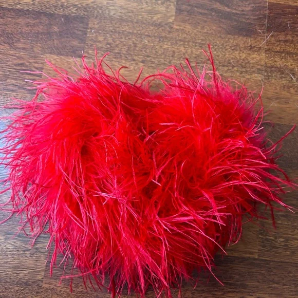 NWOT Alexander Wang Heart Pillow Ostrich Feathers Clutch Handbag - Picture 5 of 17